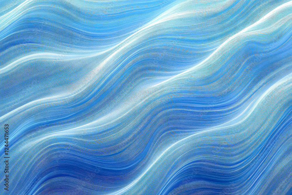 Poster the image is a blue wave with white lines. the blue color and white lines give the impression of a c