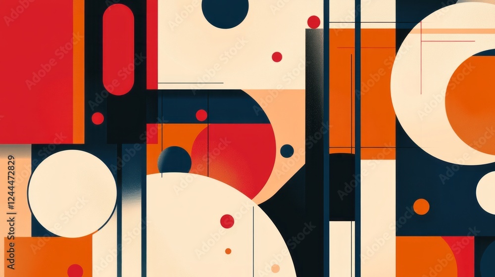 Poster vibrant abstract background with geometric shapes and harmonious color palette creating a modern art