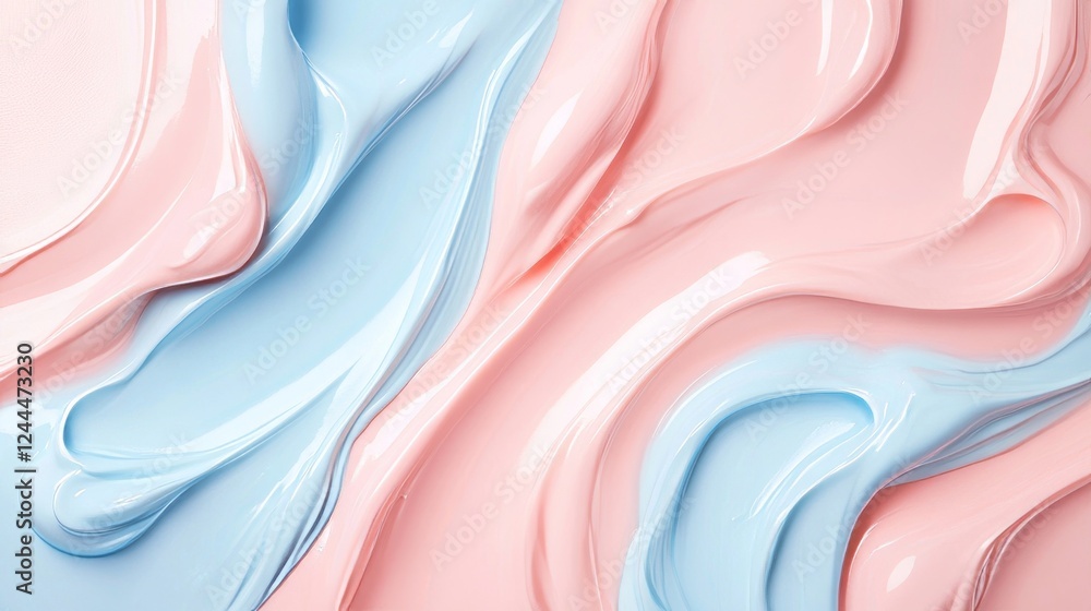 Aufkleber soft swirls of pink and blue create an elegant abstract background for design and art projects
