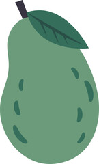 Ripe green avocado featuring a vibrant leaf, symbolizing a healthy diet and promoting overall wellbeing. Perfect for vegetarian and vegan recipes, enhancing a nutritious lifestyle