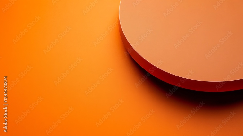 Poster exploration of a vibrant orange abstract background with a circular shape creating depth and intrigu