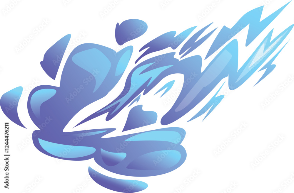 Poster abstract blue flame flowing and creating a trail of fire and smoke, ideal for representing concepts 