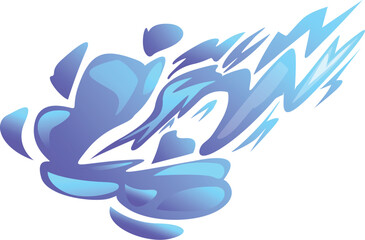 Abstract blue flame flowing and creating a trail of fire and smoke, ideal for representing concepts of speed, energy, and power