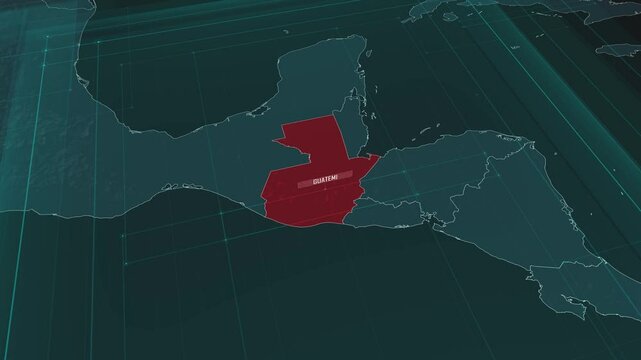 Zoom in to the map of Guatemala, with text and textless