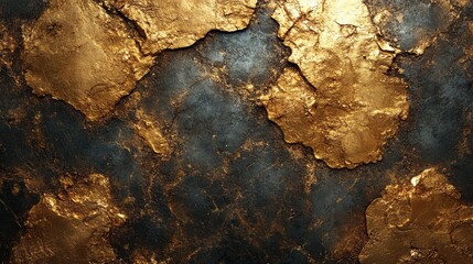 Abstract texture featuring gold and dark blue tones for design purposes.
