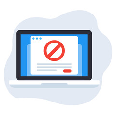 blocked web page, website line icon