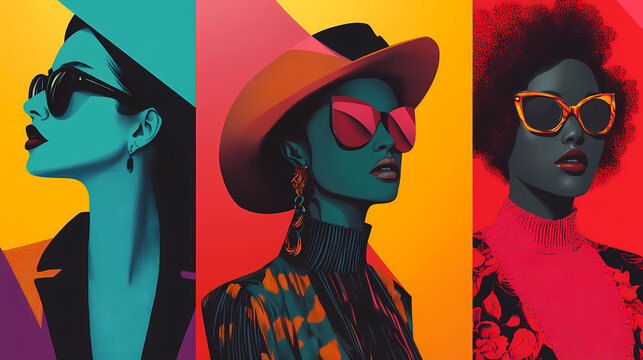 Edgy fashion poster set with bold statements on diversity and emotive, powerful imagery. Fashion & Costume Design. Illustration