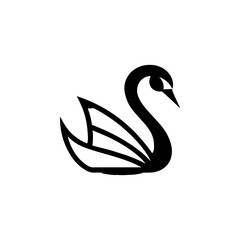 Swan minimalist emblem. Swan emblem. Design element for emblem, sign, poster, label.