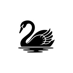 Swan minimalist emblem. Swan emblem. Design element for emblem, sign, poster, label.
