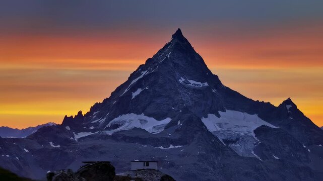 Matterhorn majestic sunrise: a colorful alpine spectacle