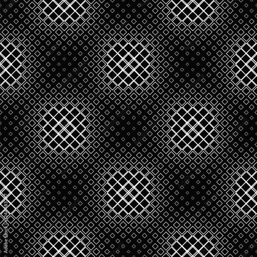 Poster seamless geometrical square pattern background - black and white vector design from squares