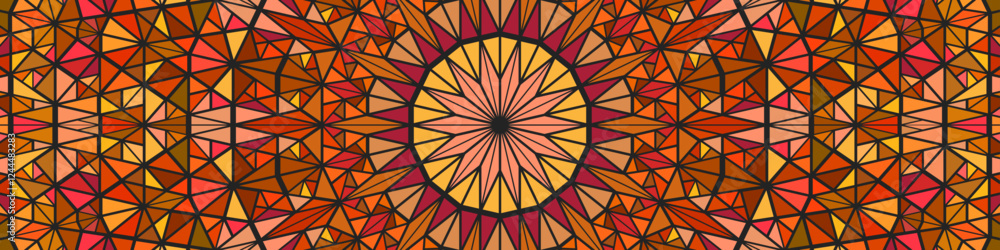 Poster dynamic colorful polygonal circular pattern mosaic background
