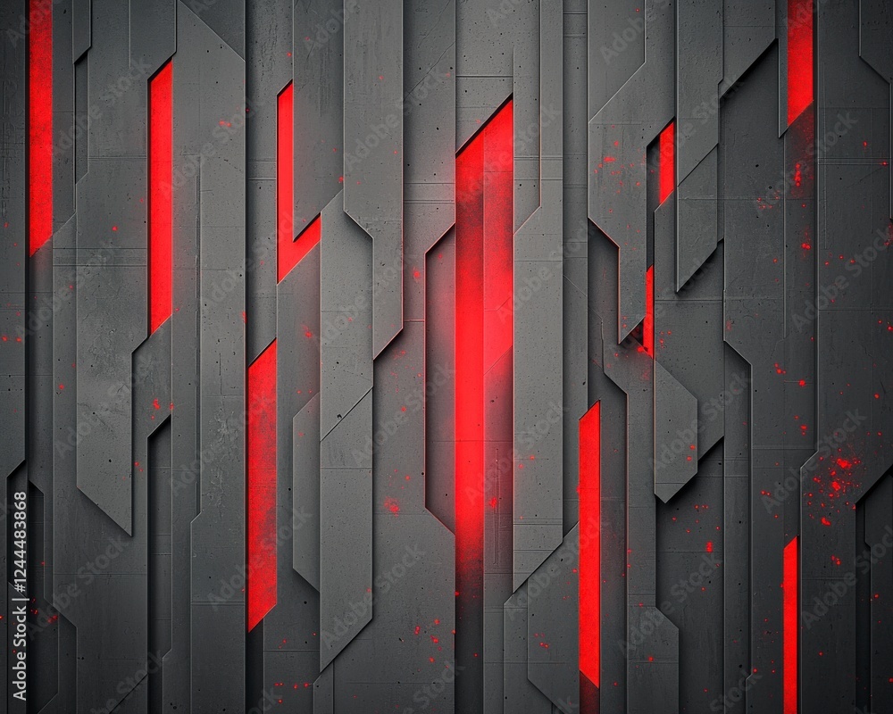 Aufkleber a striking abstract background featuring a blend of dark gray and vibrant red geometric patterns tha