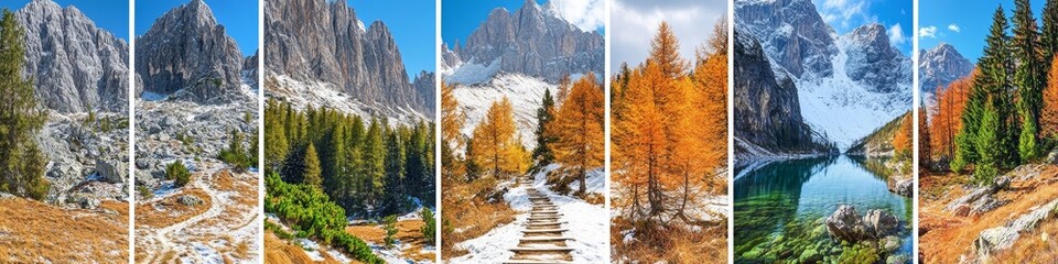 Obraz premium Alpine Beauty Through the Seasons A Photographic Journey Through Changing Landscapes