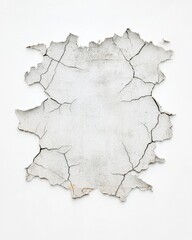 Obraz premium An artistic view of a cracked white wall, showcasing unique textures and patterns. A perfect backdrop for creative projects and modern designs.