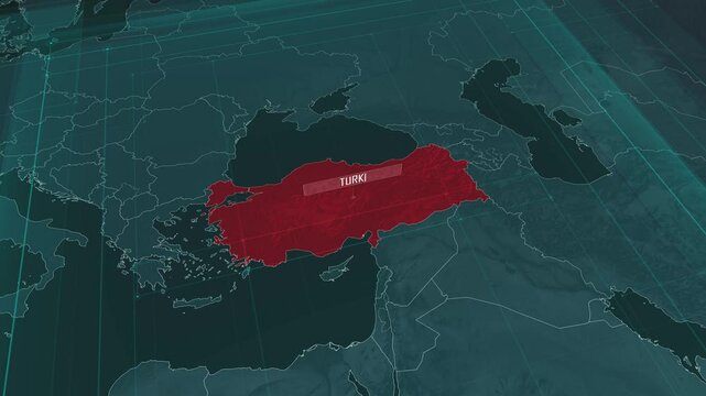 Zoom in to the map of Turkey, with text and textless