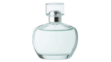 Elegant perfume bottle on transparent background exhibiting luxury and fragrance
