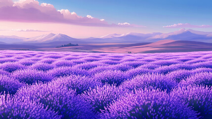 "Lavender Flower Field &ndash; Beautiful Lavender Blooms in a Serene Landscape"

