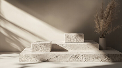 Minimalist white marble soap bars stacked on a textured neutral background, clean beauty concept emphasizing natural skincare and sustainable self-care