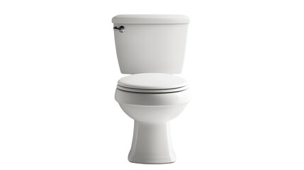 White toilet bowl isolated on transparent background representing bathroom fixtures