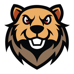 Beaver head mascot logo art