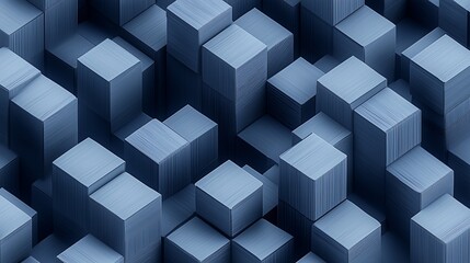 Obraz premium blue geometric cubes abstract 3d pattern background