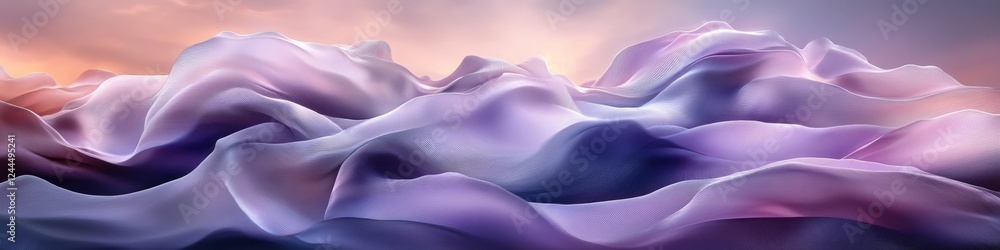 Poster abstract background with flowing, dynamic lines and soft color gradient from indigo to rich purple