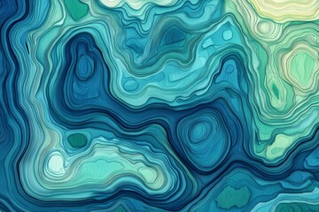 Obraz premium Abstract fluid topography in shades of blue and green