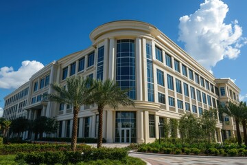 Fototapeta premium Modern Office Building on Sunny Day