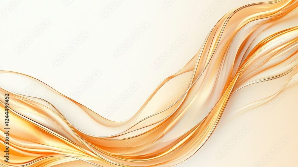 Poster abstract design featuring flowing golden waves against a soft background, perfect for adding an eleg