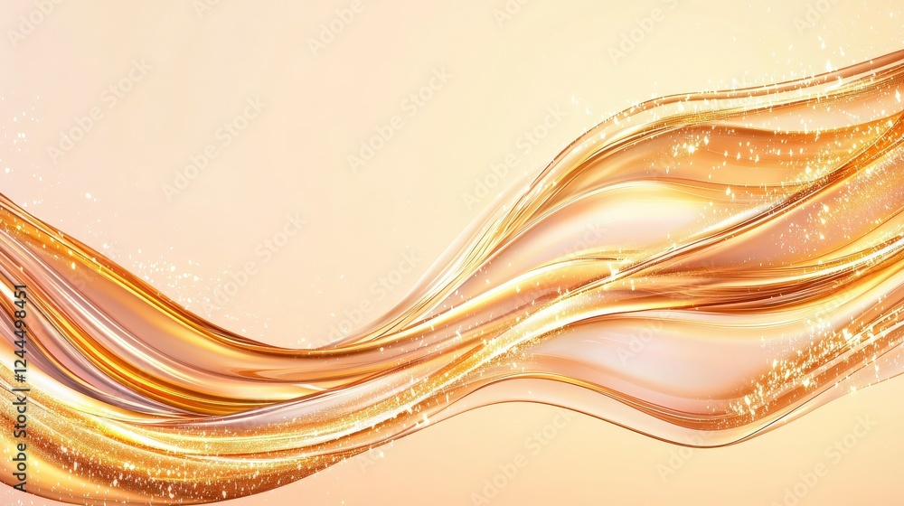 Aufkleber an artistic abstract wave design in golden hues, creating a sense of elegance and luxury. ideal for 