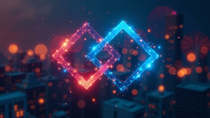 Geometric shapes intersect in a structured sequence, conveying professionalism and order.