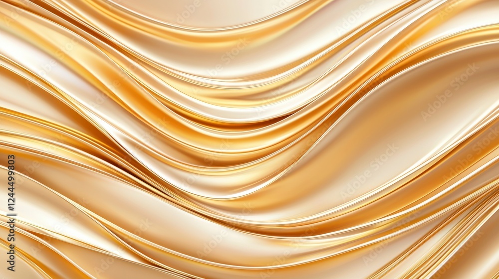Poster a stunning backdrop of flowing golden fabric, showcasing smooth curves and elegant waves, perfect fo