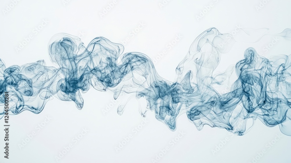 Aufkleber a mesmerizing flow of blue smoke against a white backdrop, creating an abstract and artistic visual 