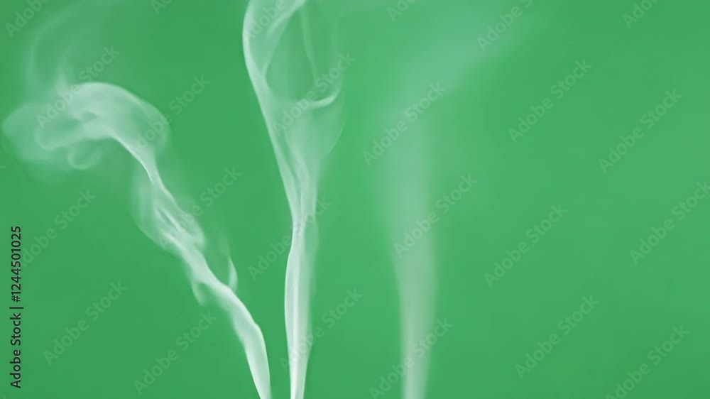Poster light vapor trails form delicate patterns evoking a sense of movement and fluidity. green screen chr