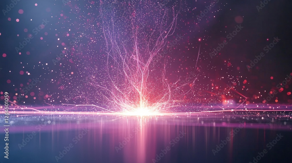 Poster a mesmerizing abstract visualization of colorful lights and energy, creating an ethereal atmosphere 