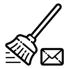 Email Cleanup Flat Icon Isolated On White Background