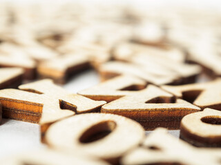 Letters of the English alphabet on the background with selective focus, creating a sense of depth...