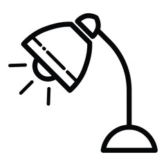 Desk Lamp Flat Icon Isolated On White Background