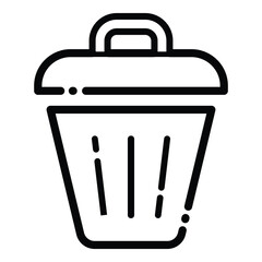 Trash Bin Flat Icon Isolated On White Background
