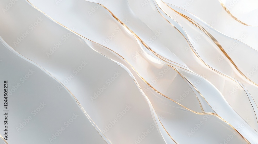 Poster soft waves of translucent fabric with delicate golden accents create an elegant backdrop for various