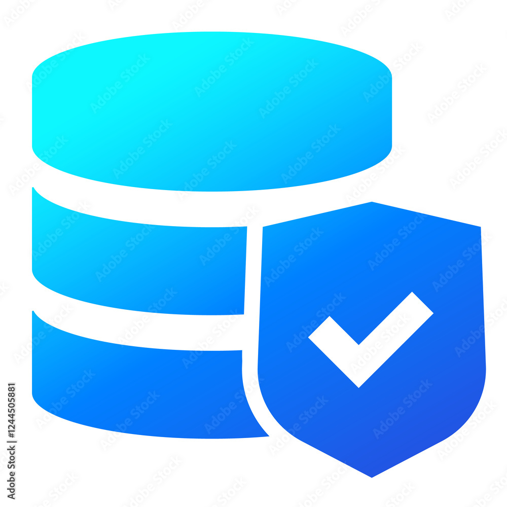 Poster database security icon on white