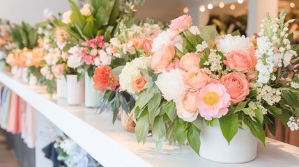 Spring shopping experience with vibrant floral displays for seasonal inspiration