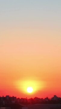 sunset in the city