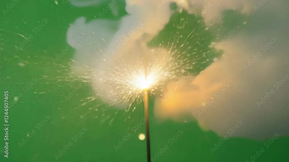 Aufkleber tiny sparks flicker within the cloud creating a mesmerizing effect of depth and motion. green screen