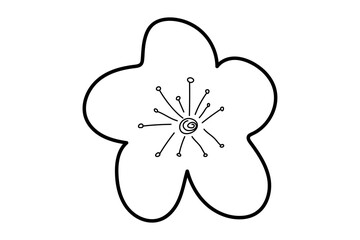 Cherry blossom in doodle style