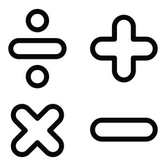 Obraz premium Mathematical Symbols Flat Icon Isolated On White Background