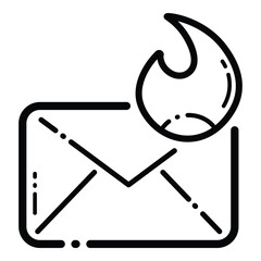 Flame Envelope Flat Icon Isolated On White Background