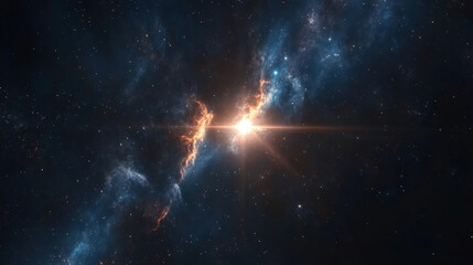 Obraz premium Celestial Dreamscape: Bright Stars and Nebula in Outer Space