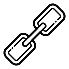Chain Link Flat Icon Isolated On White Background